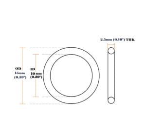10 mm 2.5thk solid Oring Templet 10 mm (0.39″) | Solid O-Ring Y7464 – 100 PCs