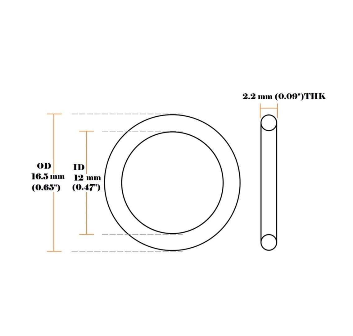 12 mm 2.2thk Oring Templet