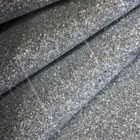 232-16 Silver Hologram Chunky Glitter Fabrics – Hologram | 36″ x 54 “