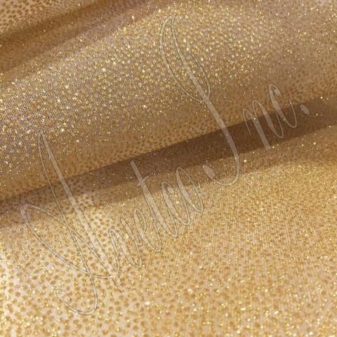 Mesh Fabric White With Gold Glitter avetco.leather1262 Nylon Mesh Glitter Sequins Fabric | 36″ x 54″
