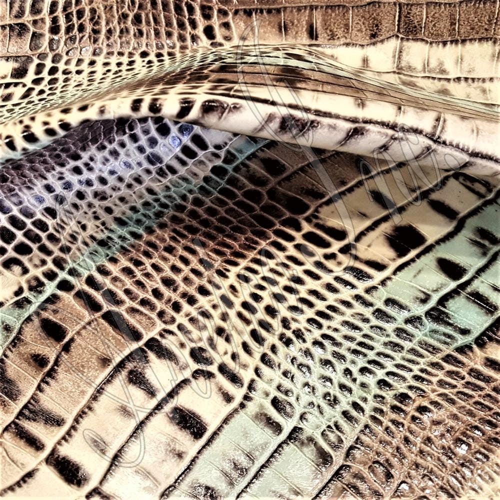 Alligator Belly Embossed Cow Leather 3 oz Avetco Leather Hides and