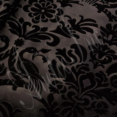 Black Paisley Nubuck Embossed Cow Leather Avetco Inc. Paisley Nubuck Embossed Cow Leather 3 oz