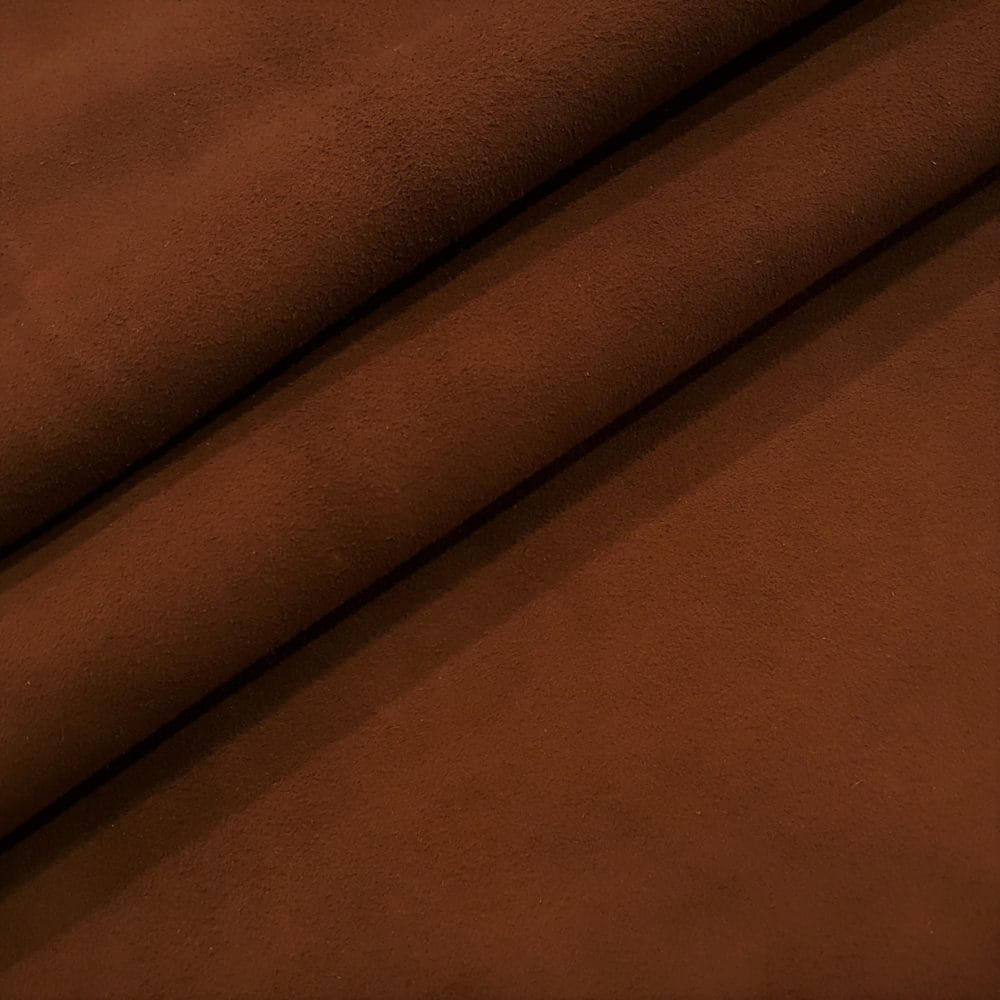 Cognac goat suede leather Cognac goatskin suede leather whole hide