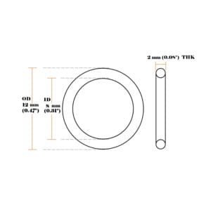 8 mm 2 thk Oring Templet 8mm | 0.31″ Metal O Rings Non Welded #Y7462