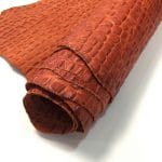Oltu Cow Embossed-Burnt Orange Oltu Crocodile Embossed Cow Leather — Bold & Vibrant Collection | 22-25 SF.