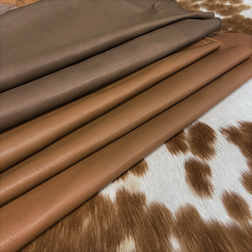 Blaze Mocha Bisque and Toasted Coconut -1 Blaze Full Grain Cow Leather 2 Sqft. Piece