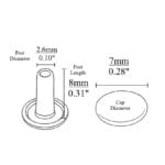 Double Cap Rivet 7x8 Outline-Avetco Double Cap Rivets 7 x 8mm | 500 Sets – R0028