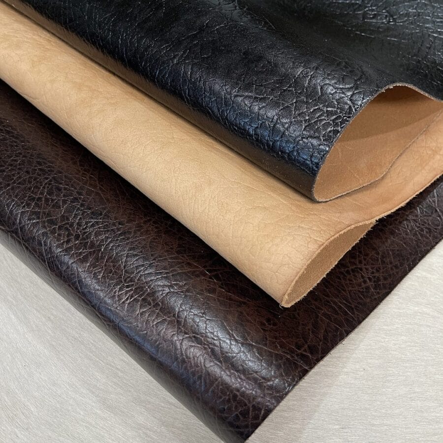 Elepent Crafted from premium cowhide, this double shoulder leather features an intricate elephant embossing pattern that adds a bold, exotic texture to any project