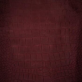 KOP-Escape Alligo-Burgundy Crocodile Belly Embossed Cow Nubuck Leather 3 oz | 22-24 SF