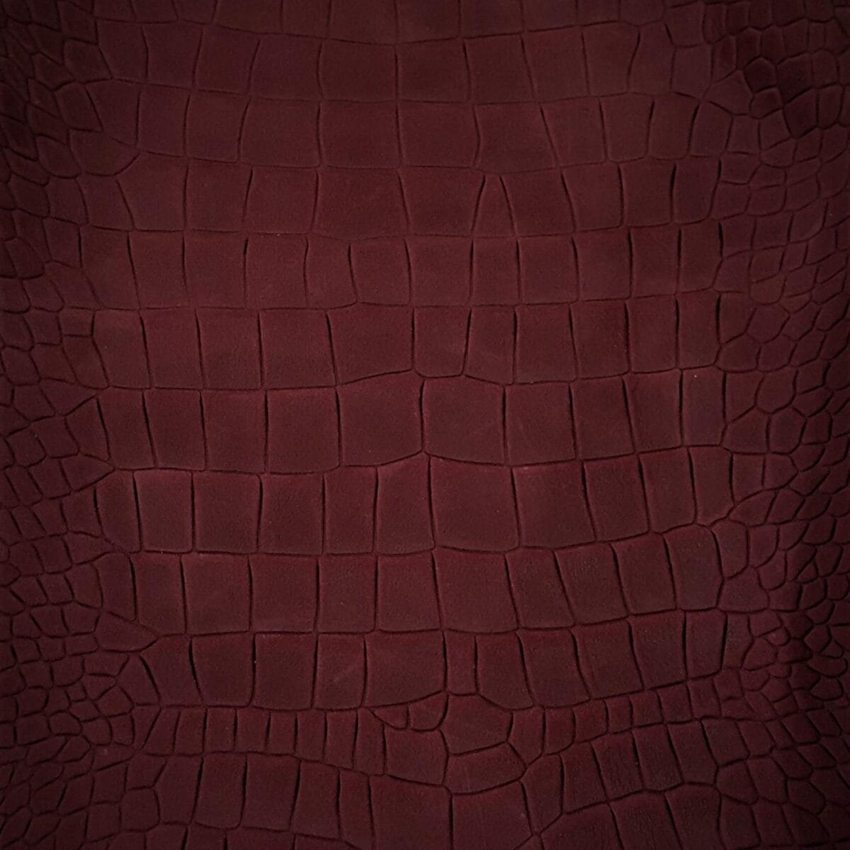 KOP-Escape Alligo-Burgundy Crocodile Belly Embossed Cow Nubuck Leather 3 oz