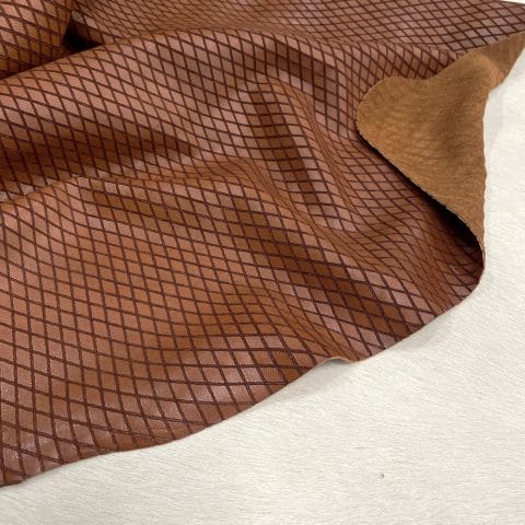 KP-214CIN 4 Diamond lattice Laser Cut Full Grain Cow Leather 3 oz