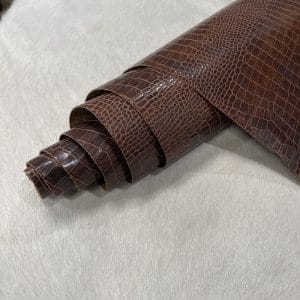 KP-221DRB Rustic Brown Alligator Belly Embossed Cow Leather 3 oz | 22-24 SF.