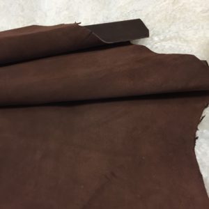 Mustang Brown goat suede leather Mustang brown goatskin suede leather whole hide