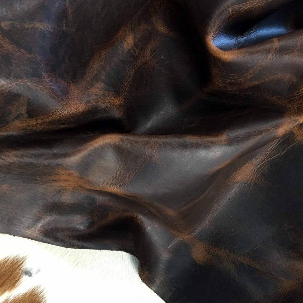 Bison Leather D.Pecan Rowdy Bison Leather Hide Dark Pecan