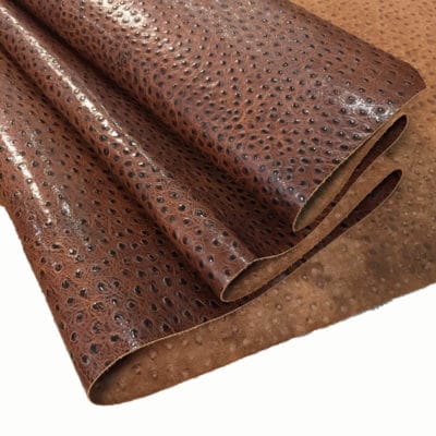 Rustic Brown Alba Ostrich Embossed Cow Leather 3 oz | 20-22 SF.