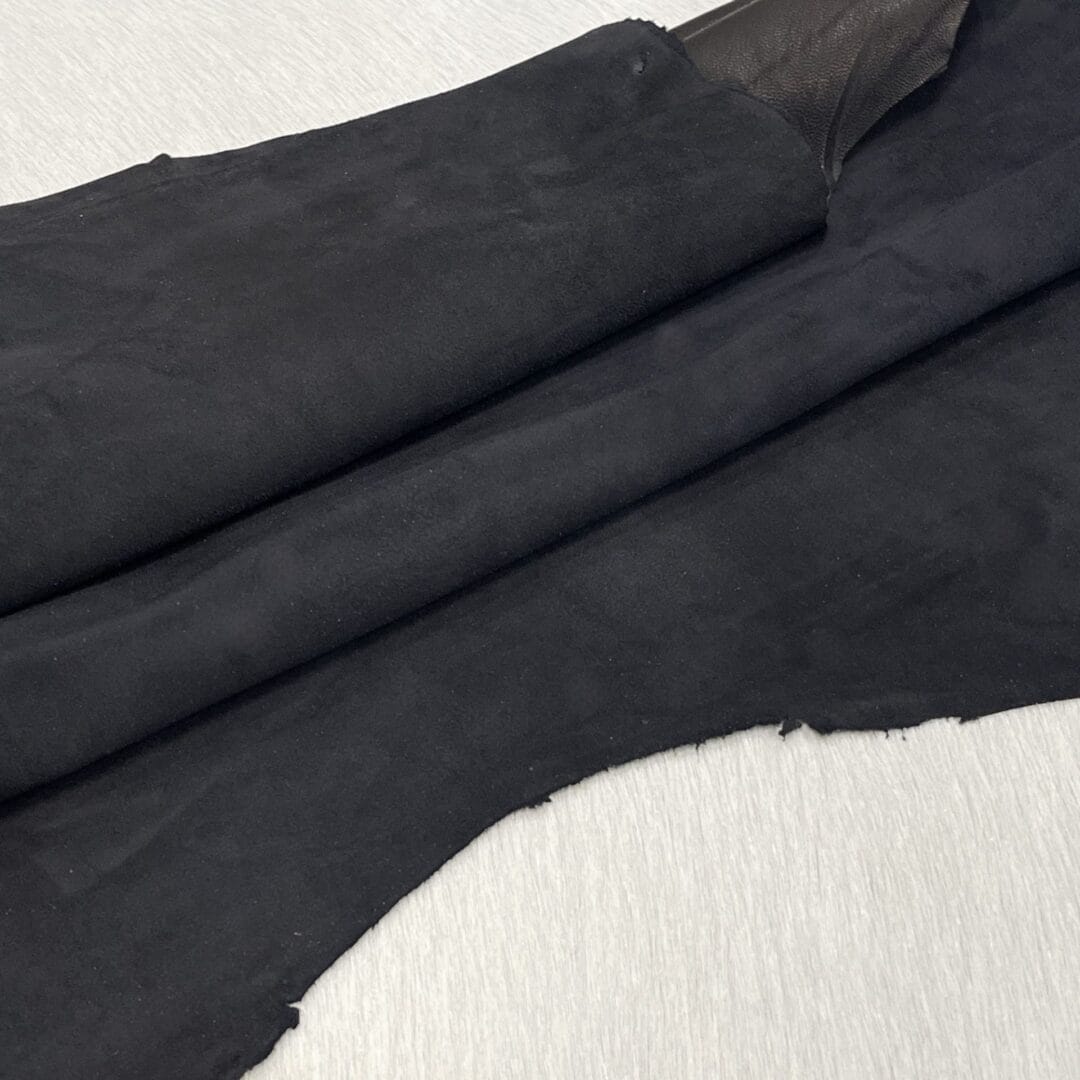 SL-205PBK Pirate Black Goat suede Pirate black goatskin suede leather whole hide