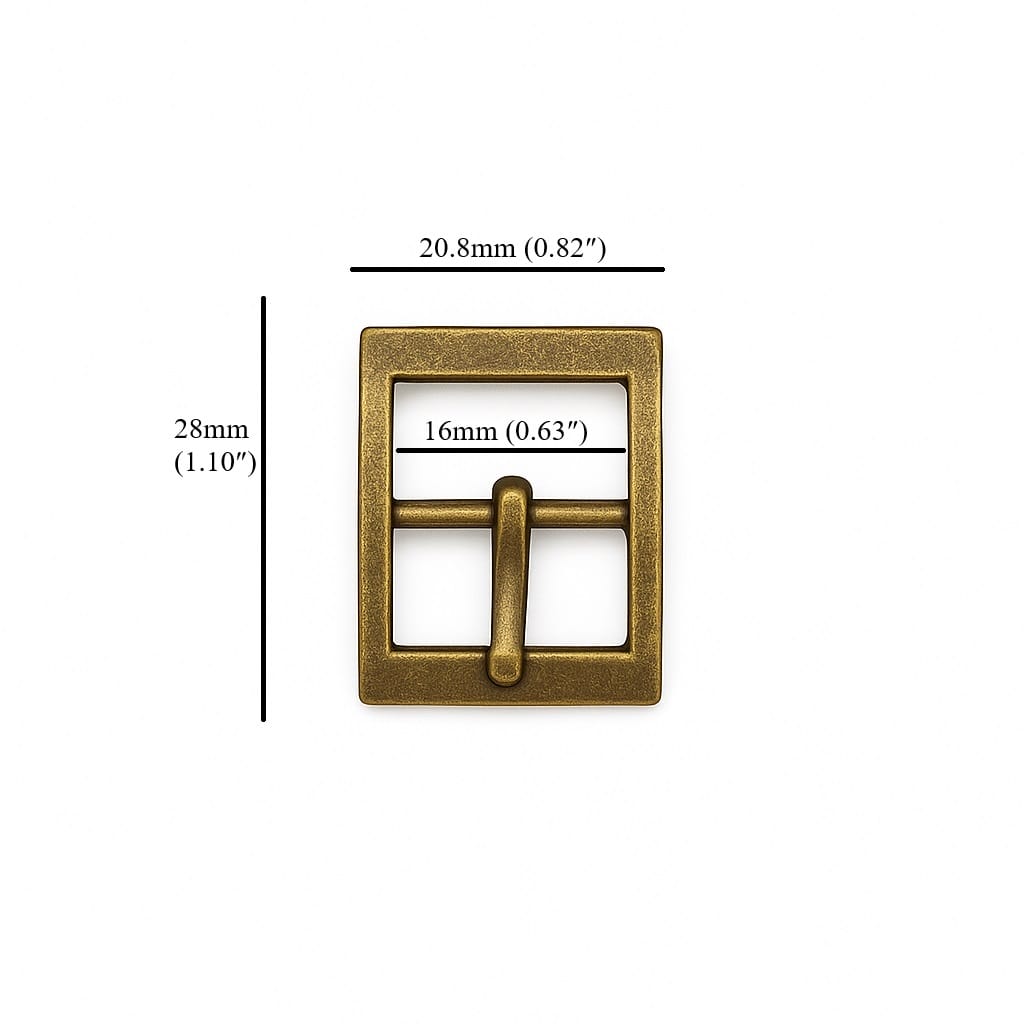 Rectangular 16mm Center bar buckle Y3114 Antique Brass