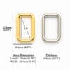 Y6000 20mm rectangle rings Outline-Avetco Y6000 20mm rectangle rings in gold and nickel for leather straps