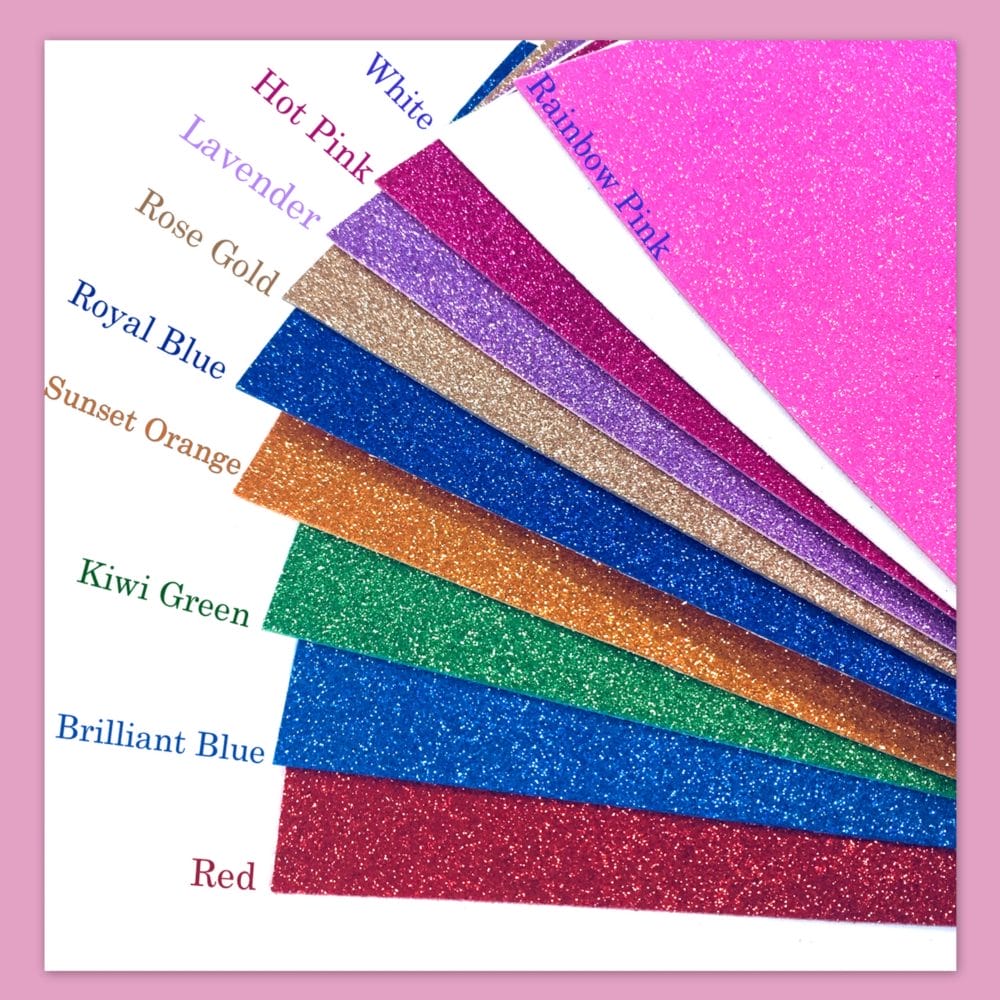 Fuchsia Zook 10 Pack of Glitter EVA Craft Foam Sheets 8x12 inches; Large and Vibrant 2mm EVA Foam Sheets for Crafts and Cosplay Models Shape Cut and Glue Easy to Bend