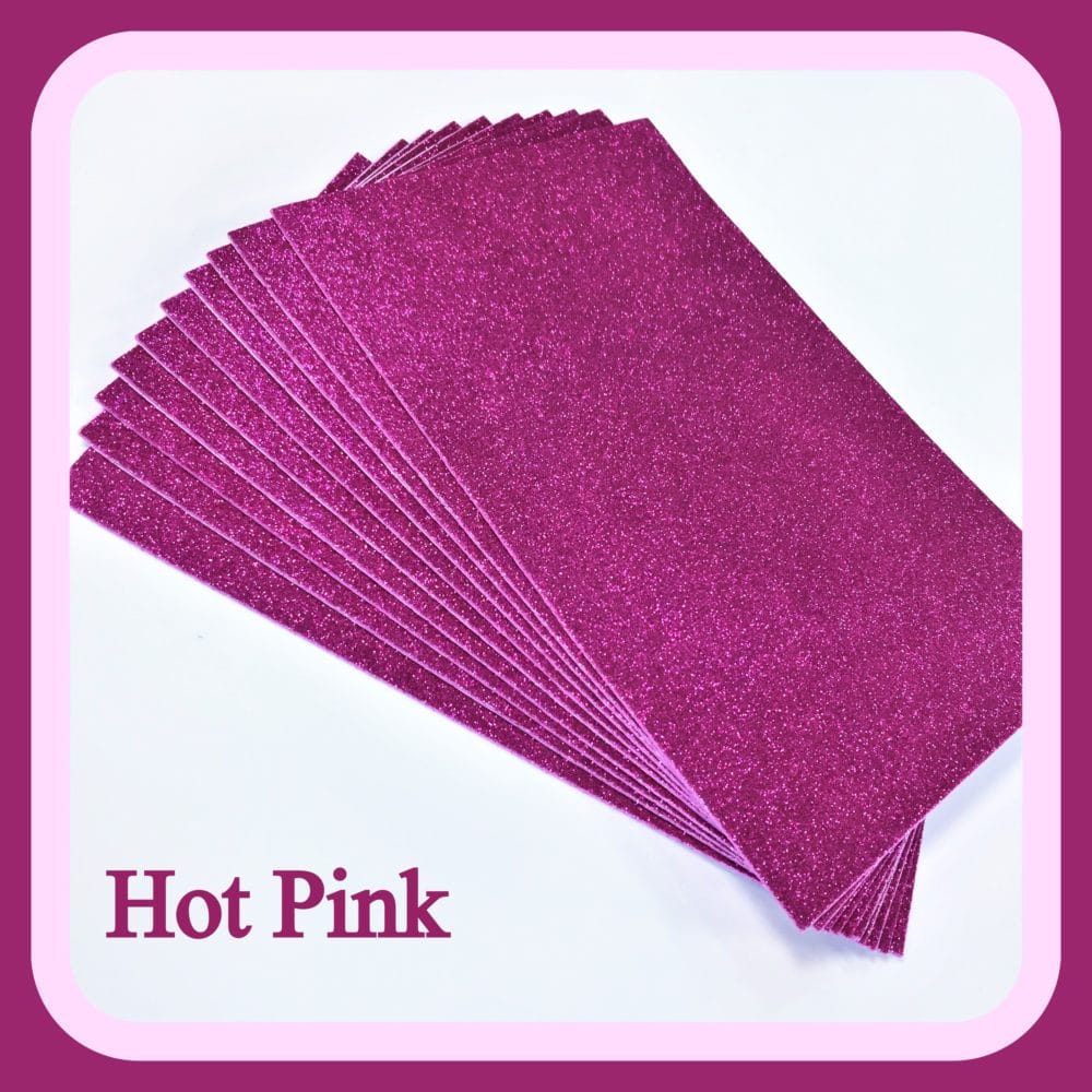 10 Pack, 12x10 Self-Adhesive Glitter DIY Craft Foam Sheets, Hot Pink in  2023