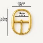 y310814MM y3108 14mm Oval Center Bar mini Buckle