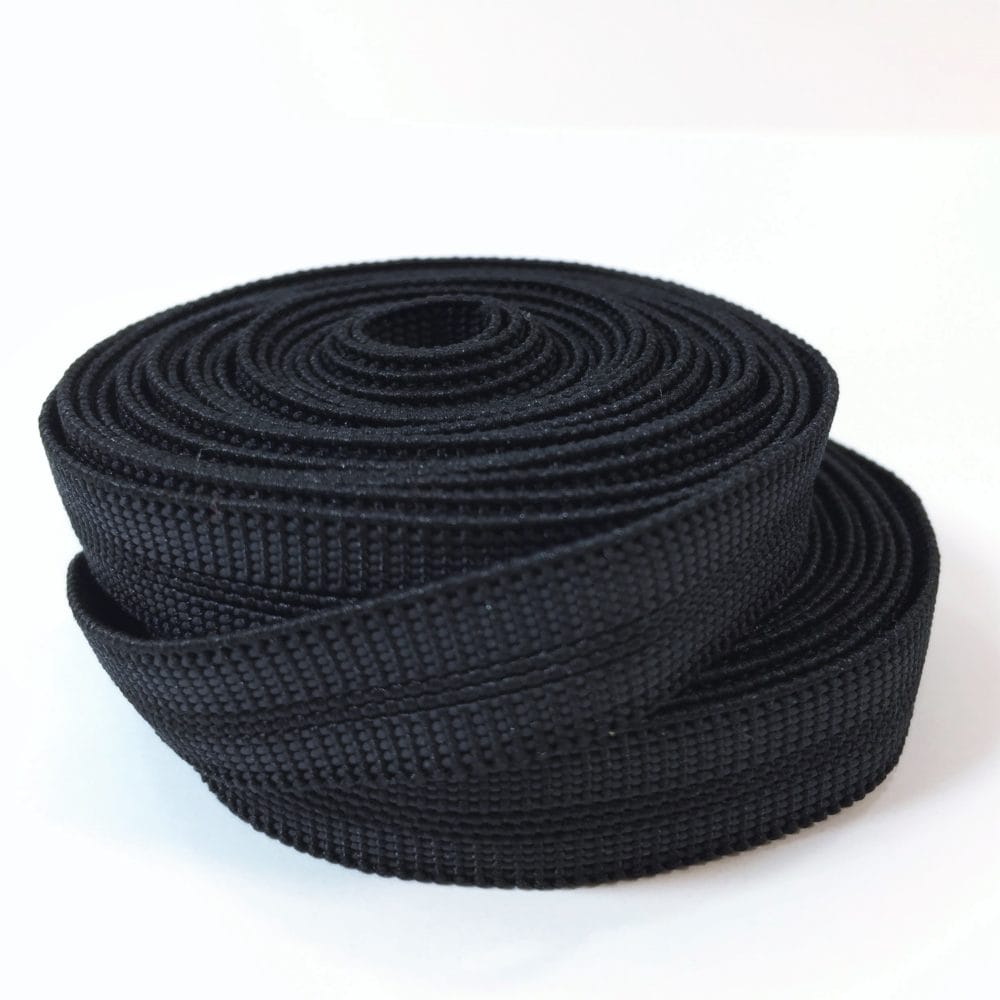 BLACK ELASITC AVETCOINC 0.39" | 10mm Channel Buckle Elastic– 10 Yards