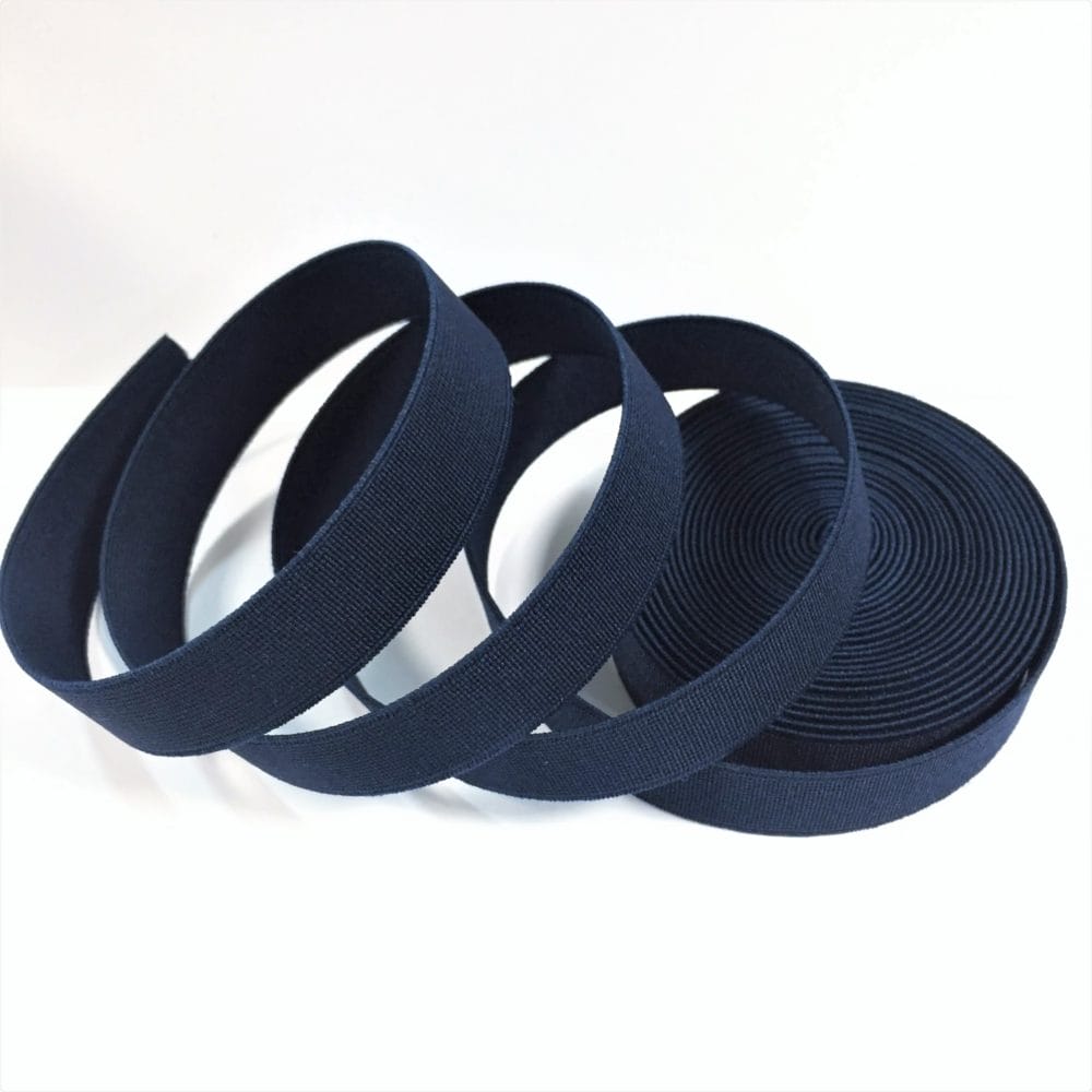 Elastic 20mm navy blue avetcoinc. (1) 20mm Scorpio woven flat elastic webbing for apparel, footwear, handbags, accessories, and sewing projects