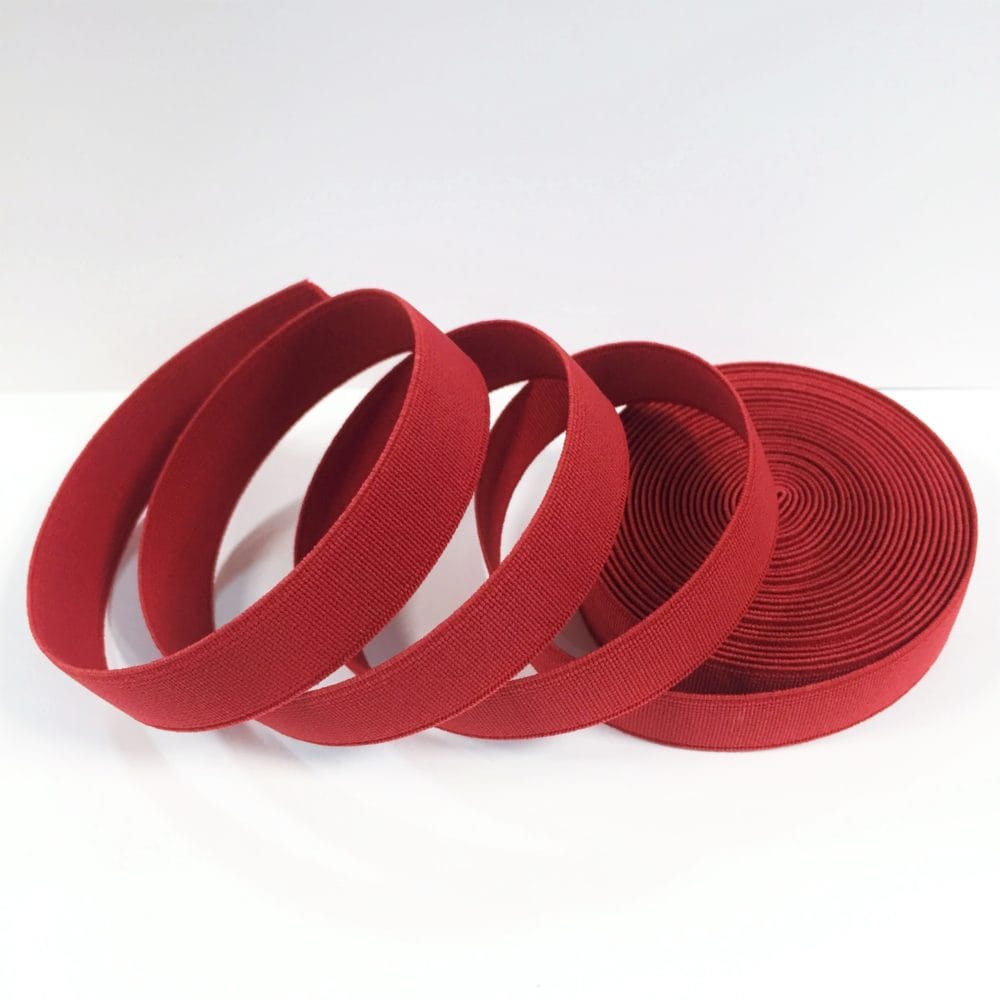 Elastic 20mm red avetcoinc. (1) 20mm Scorpio woven flat elastic webbing for apparel, footwear, handbags, accessories, and sewing projects