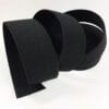 Black 32mm woven flat elastic webbing roll for footwear, garments, handbags, and accessories