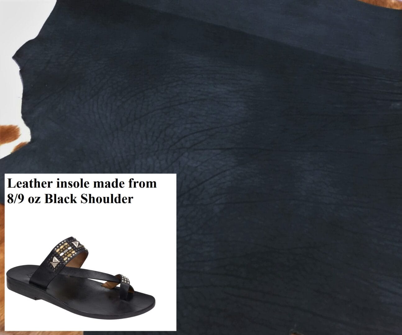8-9 OZ BLACK VEG avetcoinc (5) - Copy 8/9 oz Black Crust Veg Tan Tooling Leather Single Shoulder