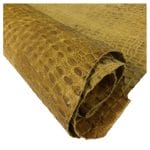 Oltu Cow Leather Embossed-Cream Gold Oltu Crocodile Embossed Cow Leather — Bold & Vibrant Collection | 22-25 SF.