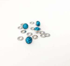 NH80.COLOR 1TP Acrylic Turquoise Stone Rivets- Nickel NH80-1TP