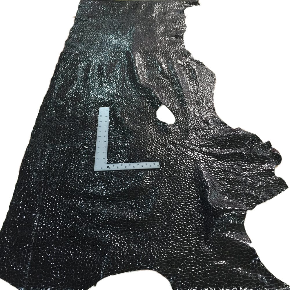 AVETCOINC- CAKIL- BLACK-12 SF Patent Gator Embossed Grain Cow Leather