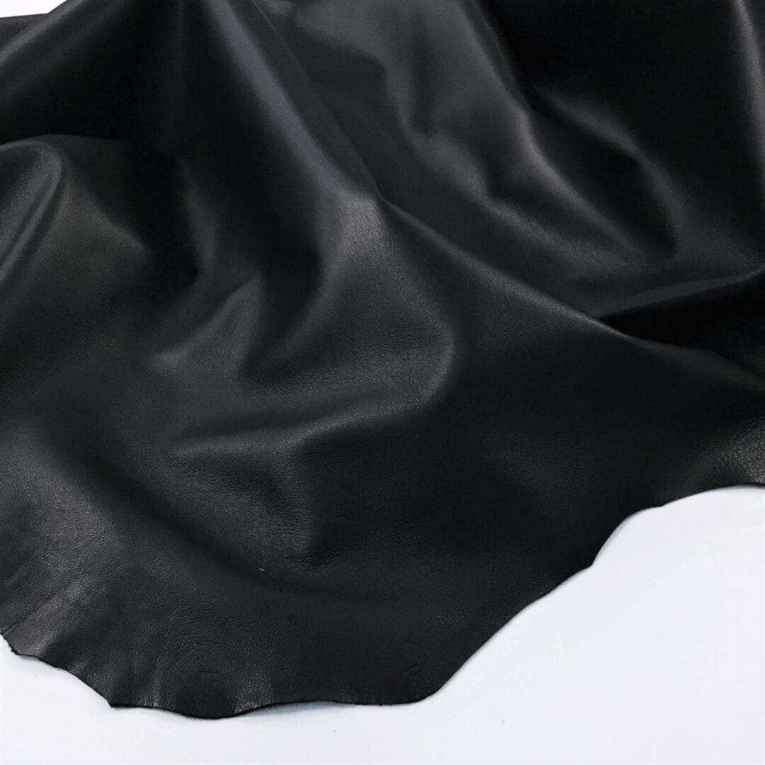 BLACK Lambskin avetcoinc@ Black semi veg tan lambskin leather with smooth grain texture