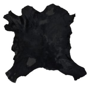 Long Hair Cavallino Calfskin Black with Bald Spots