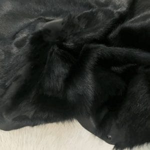 Long Hair Cavallino Calfskin Black with Bald Spots