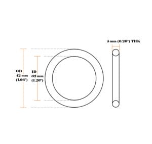 32 mm 5 thk Oring Templet 32mm | 1.25” Heavy Duty Welded O Ring #Y7462