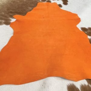 Burnt Orange goat suede leather hide