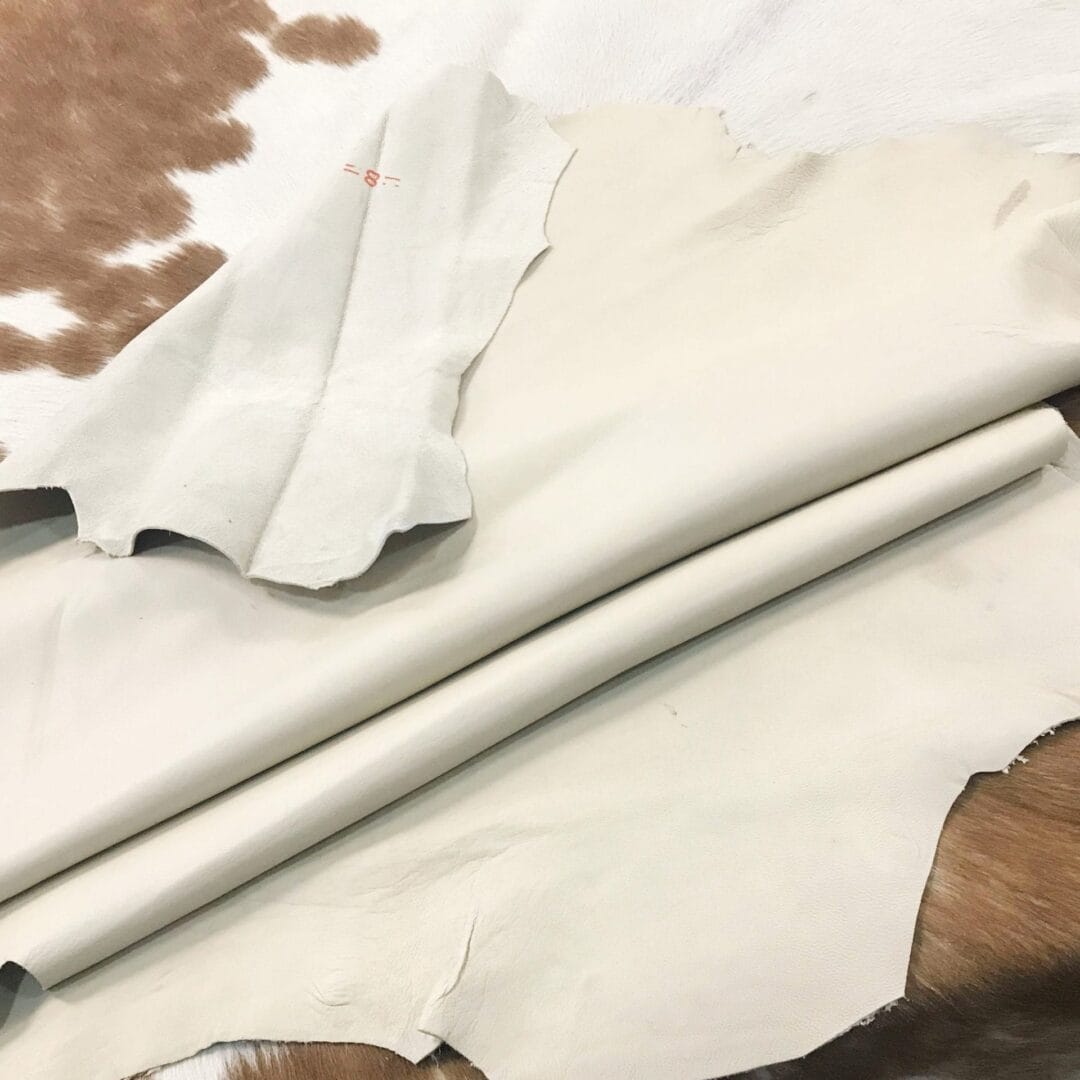 ESL.101BONE (5) Economy Lambskin Nappa Leather Hide 2 oz Bone