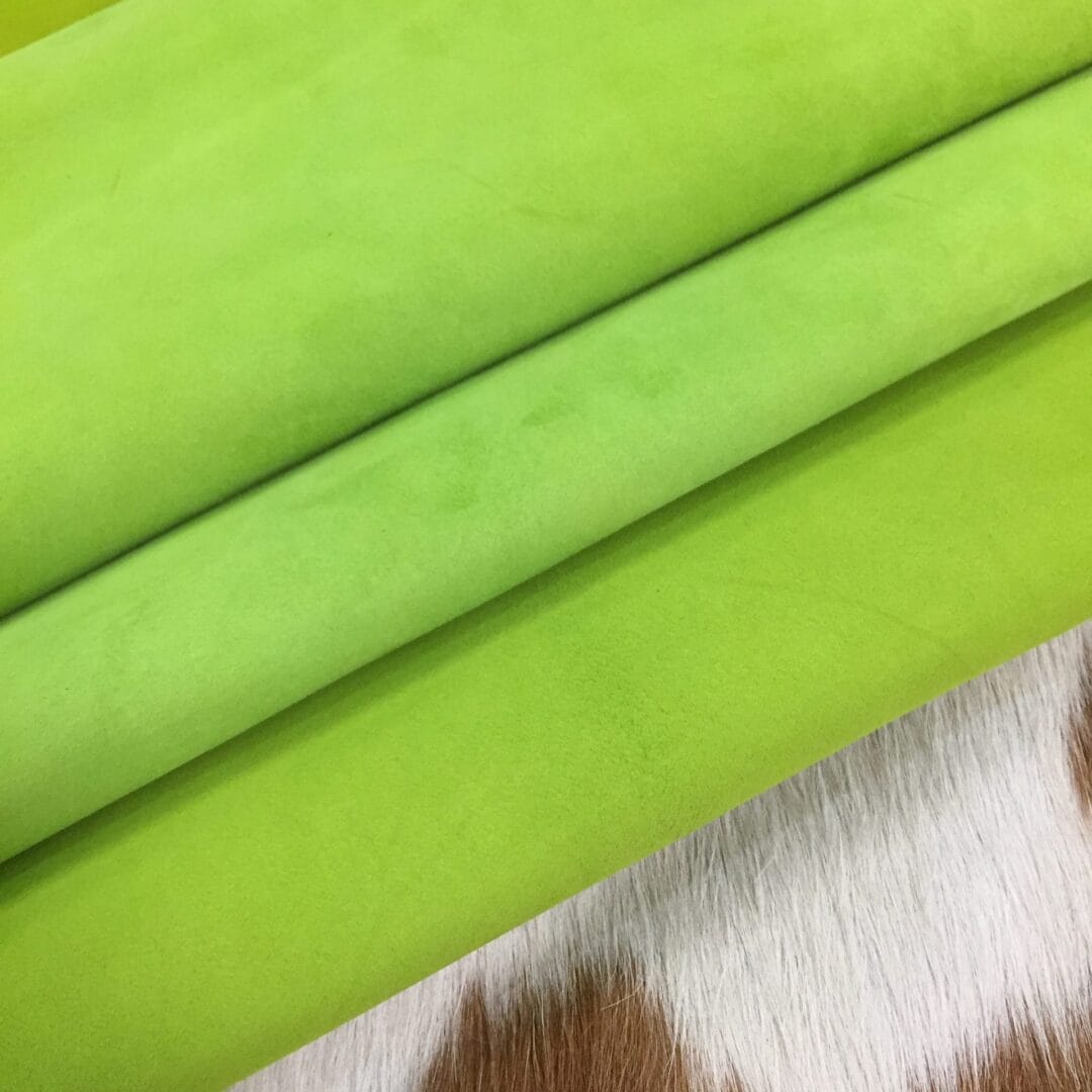 bright chatreuse (3) 2/3 oz Economy Goat Suede Leather 2-3 SF