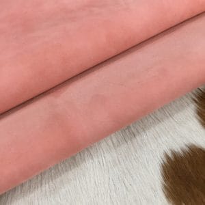 Coral Haze goat suede leather hide