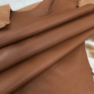 COGNAC LAMB Economy Lambskin Nappa Leather Hide 2 oz Cognac