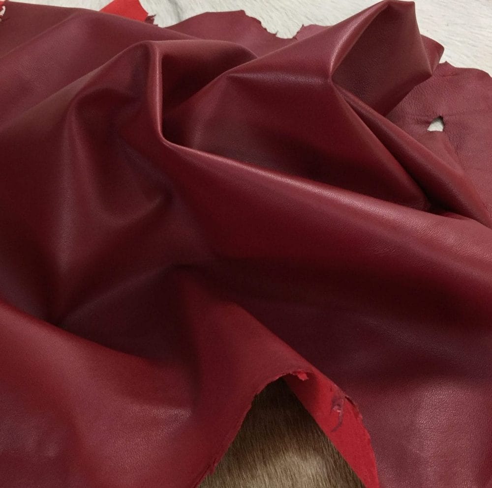Avetco Inc Clearance Lambskin Deep Red (1) Economy Lambskin Nappa Leather 2 oz Deep Red
