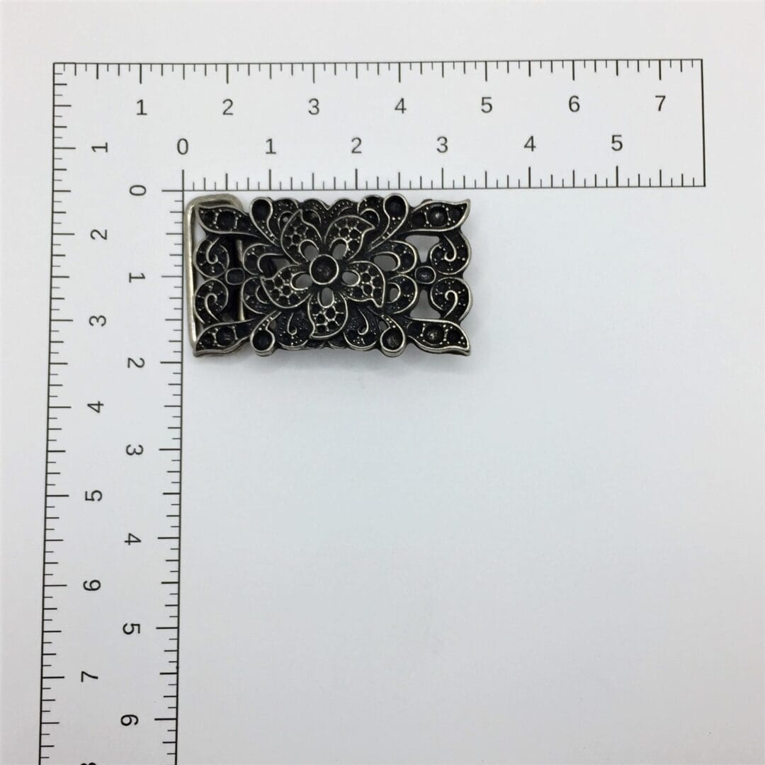 1.57″ | 40 mm Belt Buckle – Floral Filigree (HA2096) 5PCs Bag