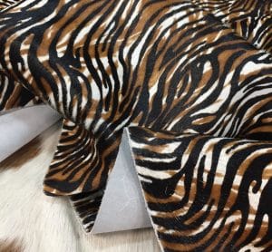 Avetco Inc-Cow Hair On Zebra Print Black with Brown (3) Hair On Cowhide - Zebra Print