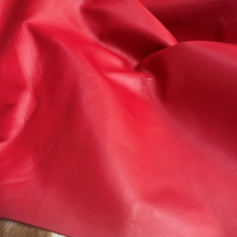 IMT-3.205 RED (3) Red Cow Leather 2 oz Rough Cut by 2 SF.