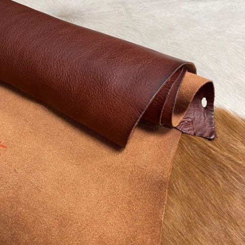 Cognac Tierra Veg Tanned Cow Leather Waxed Pull up 4 oz.