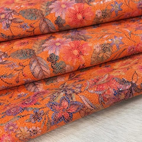 Babil Orange Peel Cow Leather Embossed-Avetco Inc 6 Babil Snake Embossed Floral Cow Leather 3oz