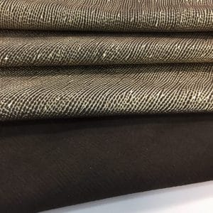 punto Iggy Metallic Nubuck Cow Leather in Brown with Gold Foil