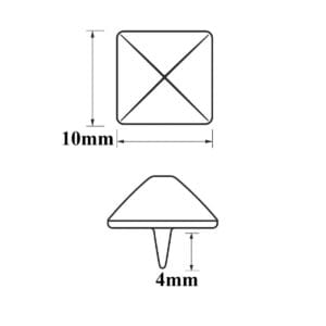 0.39″ | 10mm Pyramid Nailhead A60– Pack of 200